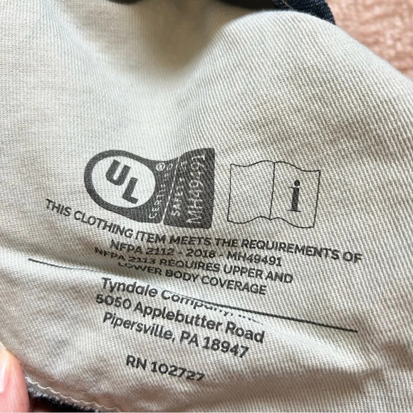 NWT Tyndale Workwear Jeans Arc Rated Flame Resistant Size 40/34 USA Made - Picture 6 of 11